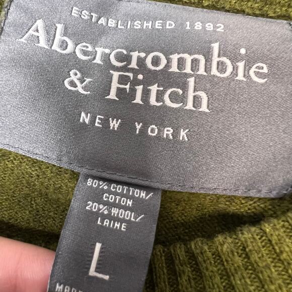 Abercrombie 00s Men’s Green Crew Neck Sweater Size Large - Picture 5 of 7